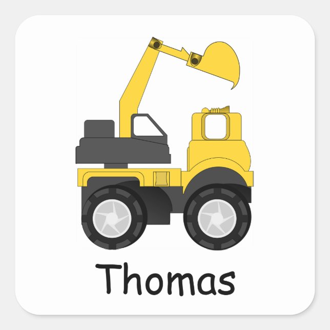 Sticker Carré Little Digger Personalised Kid's (Devant)