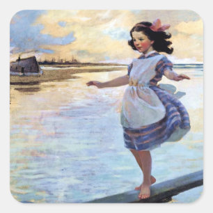 Sticker Carré "Little Eml’y" De Jessie Willcox Smith