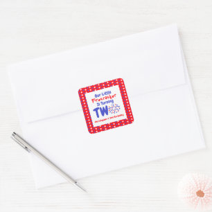 Sticker Carré Little Firecracker 2e anniversaire