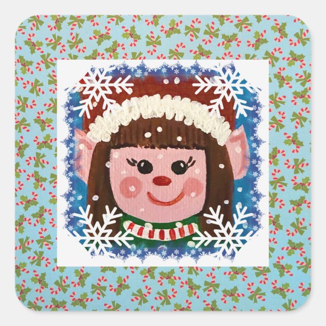Sticker Carré Little Girl Elf (Devant)