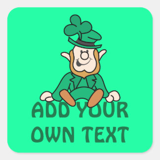 Sticker Carré Little Leprechaun - Ajouter Votre Propre Texte