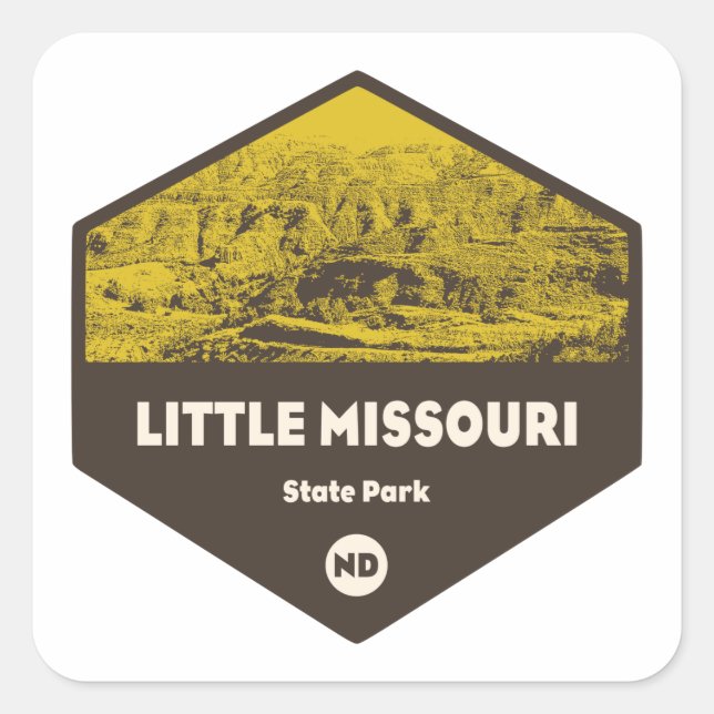 Sticker Carré Little Missouri State Park Dakota du Nord (Devant)