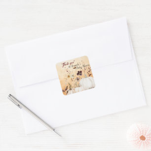 Sticker Carré Little Pumpkin arrive bientôt Shower d'automne pou