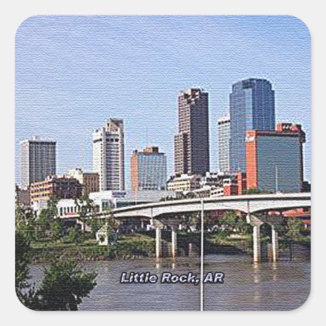 Sticker Carré Little Rock, Arkansas (Devant)