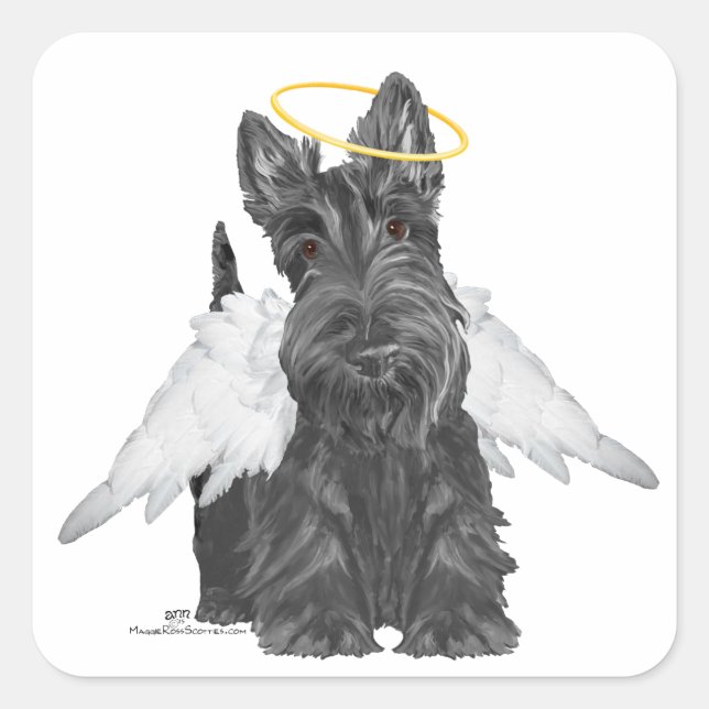 Sticker Carré Little Scottie Angel (Devant)