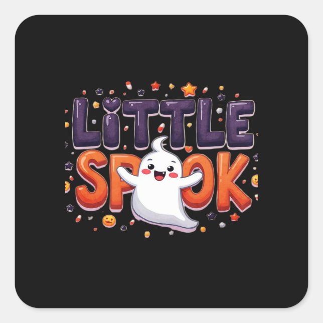 Sticker Carré Little Spook Cute Halloween style créatif (Devant)
