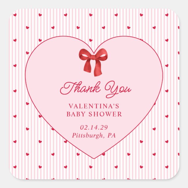 Sticker Carré Little Sweetheart Valentine Coquette (Devant)