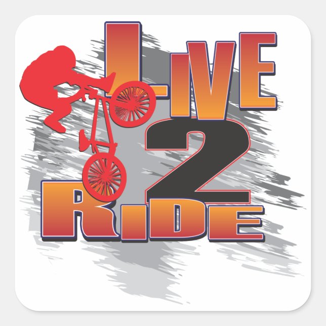 STICKER CARRÉ LIVE-2-RIDE-BMX (Devant)