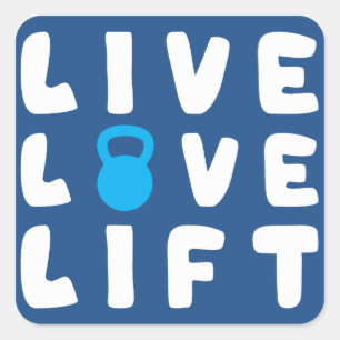 Sticker Carré Live, Amour, Fitness Lift