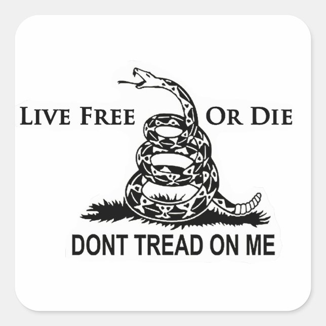Sticker Carré Live Free or Die Don't Tread On Me - New Hampshire (Devant)