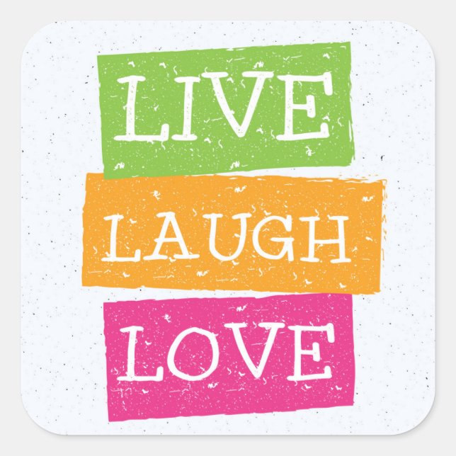 Sticker Carré Live Laugh Love 2 (Devant)