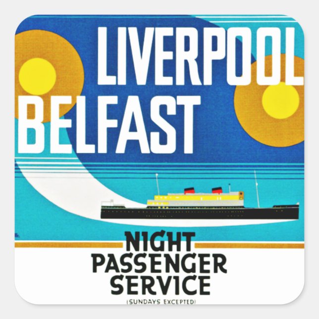 Sticker Carré Liverpool - Ferry Belfast (Devant)