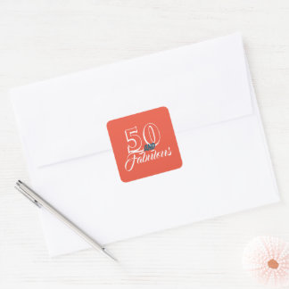 Sticker Carré Living Coral 50 et fabuleuse fête d'anniversaire