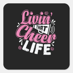 Sticker Carré Livin'that Cheval Life Pom-pom girl Touren Sport