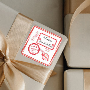 Sticker Carré Livraison de Noël Pôle Nord de la poste de Père No