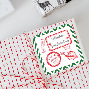 Sticker Carré Livraison du courrier du Pôle Nord de Noël à parti