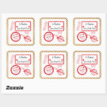 Sticker Carré Livraison par courrier Gold Christmas North Pôle à<br><div class="desc">Es-tu un bon petit garçon ou une bonne fille ? Envoyez un petit esprit de vacances et des cadeaux avec l'autocollant de livraison du pôle Nord.</div>