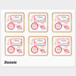 Sticker Carré Livraison par courrier Gold Christmas North Pôle à<br><div class="desc">Es-tu un bon petit garçon ou une bonne fille ? Envoyez un petit esprit de vacances et des cadeaux avec l'autocollant de livraison du pôle Nord.</div>