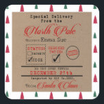 Sticker Carré Livraison spéciale de Père Noël Christmas Cadeaux<br><div class="desc">Si vous souhaitez modifier cette conception ou si vous avez des questions,  envoyez un courriel à megan@emmasuebowtique.com</div>