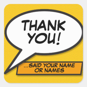 Sticker Carré Livre dessiné personnalisé Pop Art Discours bulle