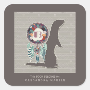 Sticker Carré Livre Otter Native American Animal Spirit