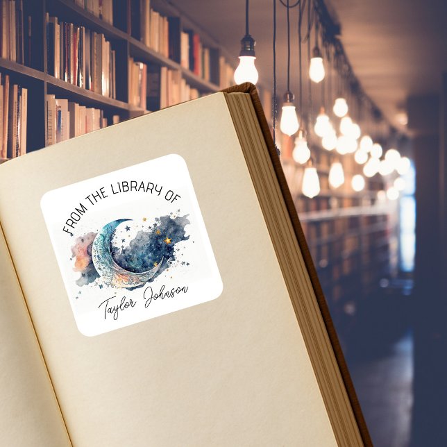 Sticker Carré Livre plaque étoile céleste ciel lune (Créateur téléchargé)