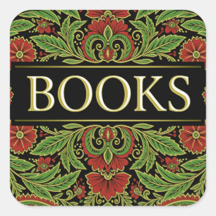 Sticker Carré Livres Amoureux des Livres Écrivains Lecteurs Bibl