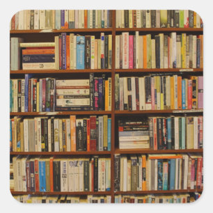 Sticker Carré Livres dans la bibliothèque