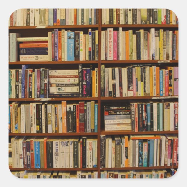 Sticker Carré Livres dans la bibliothèque Sac cadeau (Devant)