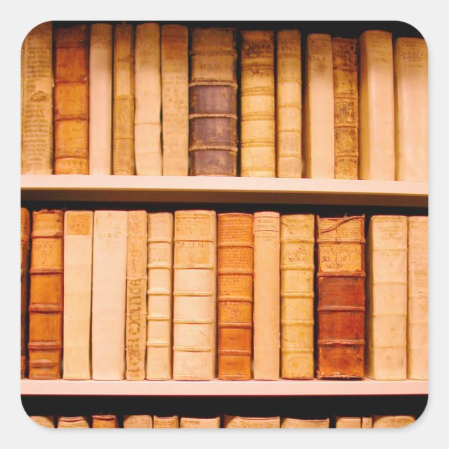 Sticker Carré Livres en cuir anciens du XVIIe siècle (Devant)
