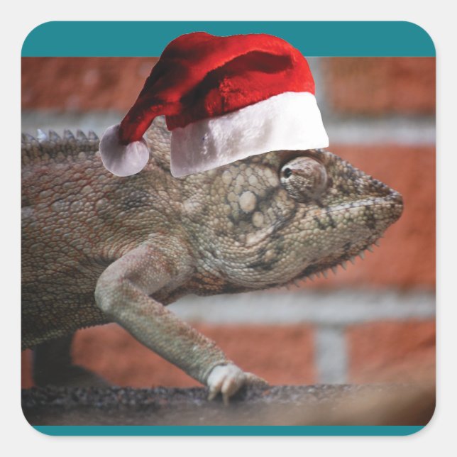 Sticker Carré Lizard de Noël (Devant)