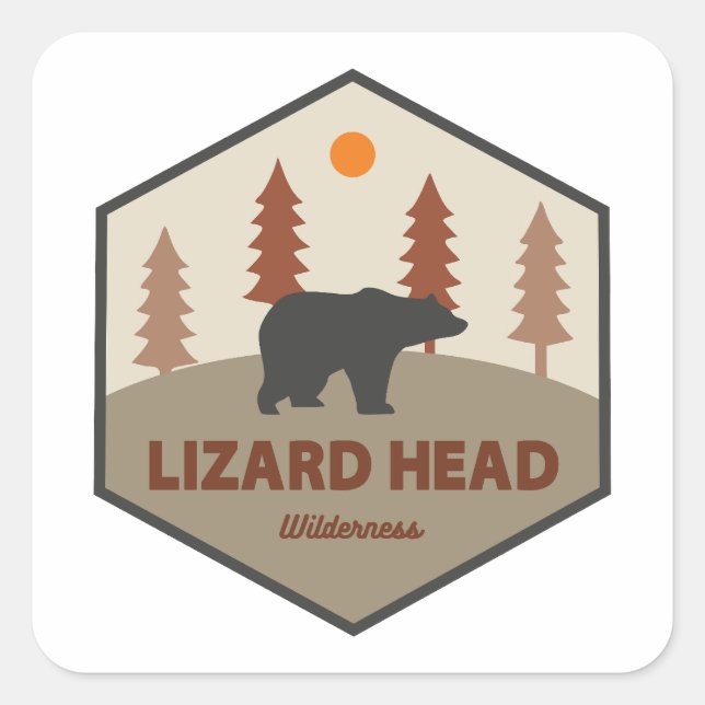 Sticker Carré Lizard Head Wilderness Colorado Bear (Devant)