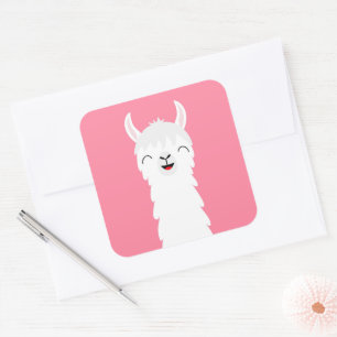Sticker Carré Llama alpaga