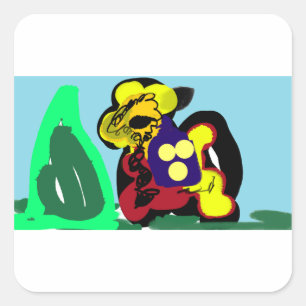 Sticker Carré Llama  amour 