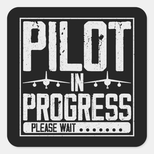 Sticker Carré Loading… Pilot Upgrade in Progress Flight School (Devant)