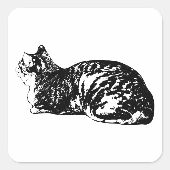 Sticker Carré Loaf Life, Édition Tabby (Devant)