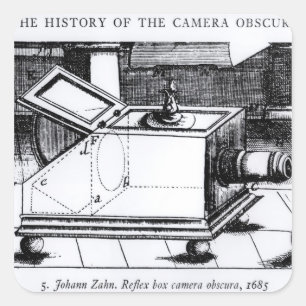 Sticker Carré L'obscura réflexe d'appareil-photo de boîte