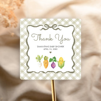 Sticker Carré Locally Grown Little Sprout Baby Shower