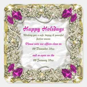 Sticker Carré Locaux du bureau de Noël fermés de la