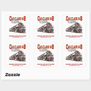 Sticker Carré Locomotive à vapeur Allegheny C&O Classe H-8 2-6-6
