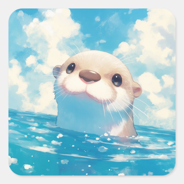 Sticker Carré L'Odyssée aquatique de la loutre (Devant)