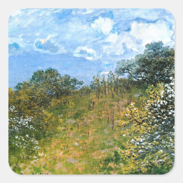 Sticker Carré L'œuvre de Claude Monet, Printemps, (Devant)