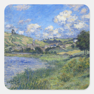 Sticker Carré L'œuvre de Claude Monet, Vetheuil, Paysage,