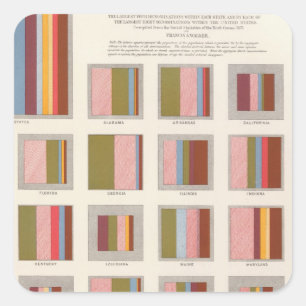 Sticker Carré Logement d'église, lithographie statistique des