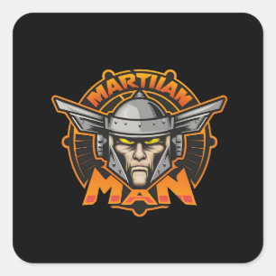 Sticker Carré Logo Art Futuriste de l'Homme Martien