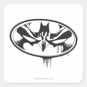 Sticker Carré Logo Batman Drip