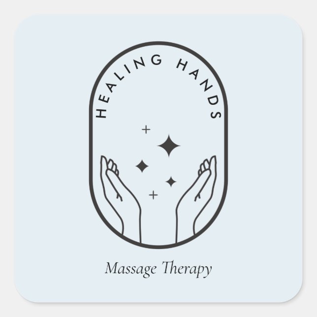 Sticker Carré Logo bleu pour Modern Healing Hands Massage, Bien- (Devant)