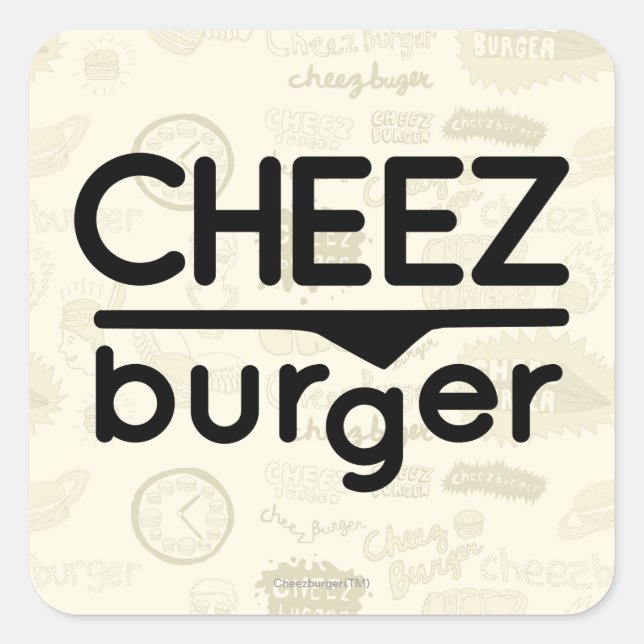 Sticker Carré Logo Cheezburger (noir) (Devant)