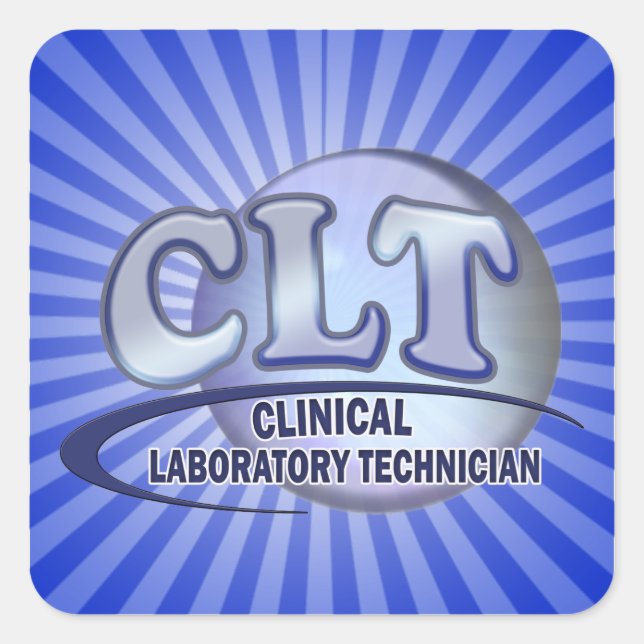 Sticker Carré LOGO CLT FunBlue - TECHNICIEN DE LABORATOIRE CLINI (Devant)