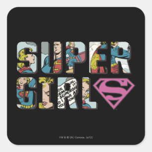 Sticker Carré Logo comique de Supergirl